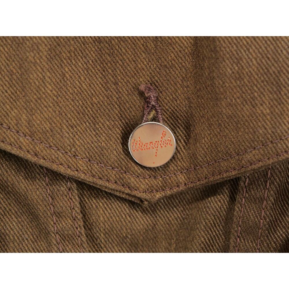 Vintage Y2K Wrangler Denim Jacket Womens Size 40 Brown Twill Made in USA - Picture 7 of 9